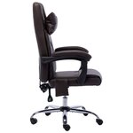 vidaXL Chaise de bureau de massage Marron Similicuir