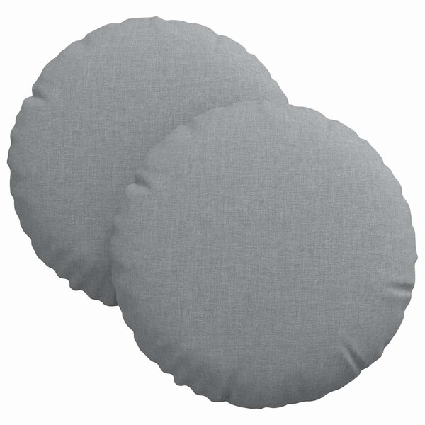 vidaXL Coussins de siège 2 pc Tissu Gris clair Ø30 x 13 cm