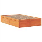 vidaXL Cadre de lit sans matelas cire marron 120x190cm bois pin massif