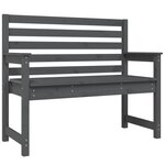 vidaXL Banc de jardin gris 109x48x91 5 cm bois massif de pin