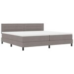vidaXL Lit à ressorts avec matelas Taupe 200 x 200 cm tissu