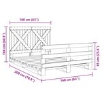 vidaXL Cadre de lit sans matelas avec tête de lit 160x200 cm
