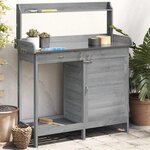 vidaXL Table de rempotage avec armoire gris bois massif de sapin