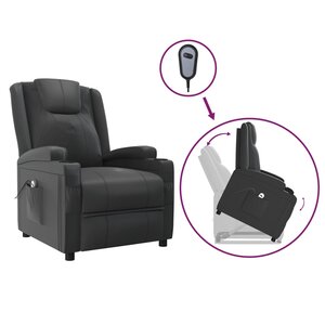 vidaXL Fauteuil Noir Similicuir