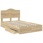 vidaXL Lit de Rangement Chêne Sonoma 120 x 200 cm Bois d'ingénierie