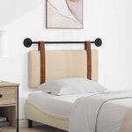 vidaXL Tête de lit suspendue Crème PU antique