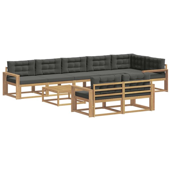 vidaXL Ensemble de canapés d'extérieur 9 pc Blanc et anthracite