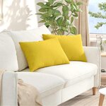 vidaXL Coussins de canapé 2 Pièces Jaune clair 60 x 40 cm tissu