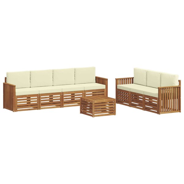 vidaXL Ensembles de canapés avec coussin 8 Pièces Naturel et Crème