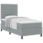 vidaXL Lit à ressorts avec matelas Gris clair 100 x 200 cm tissu