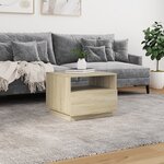 vidaXL Table basse avec lumières LED chêne sonoma 50x49x40 cm