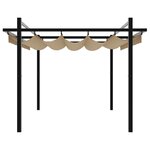 vidaXL Tonnelle de jardin avec toit rétractable taupe 3x3 m aluminium