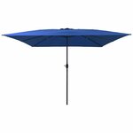 vidaXL Parasol de jardin Azur 295 x 295 x 245 cm Polyester et Acier