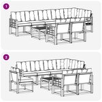 vidaXL Ensemble de canapés d'extérieur 9 pc Blanc et gris clair