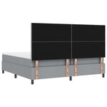 vidaXL Lit ressorts avec matelas et lumière LED  gris clair  200 x 200 cm  tissu
