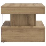 vidaXL Table basse avec lumières LED chêne artisanal 50x50x40 cm