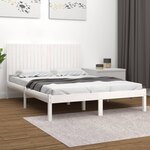 vidaXL Cadre de lit sans matelas blanc 200x200 cm bois massif de pin