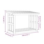 vidaXL Support pour bois de chauffage Blanc 108x64 5x77 cm Bois de pin