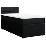 vidaXL Sommier à lattes de lit avec matelas Noir 100x200 cm Tissu