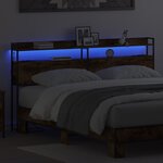 vidaXL Tête de lit avec étagère Chêne fumé 200 cm Bois d'ingénierie
