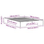 vidaXL Cadre de lit Blanc 140 x 190 cm