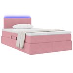 vidaXL Lit de rangement LED avec matelas Rose 120 x 200 cm Velours