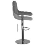 vidaXL Tabourets de bar lot de 2 gris clair tissu