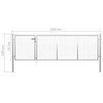 vidaXL Portillon Acier 350x75 cm Argenté