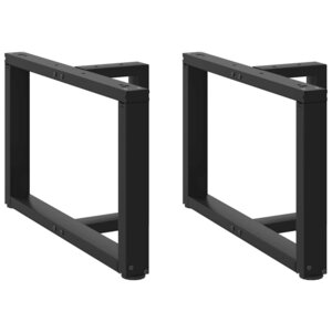 vidaXL Pieds de table basse en T  2 pièces  noir  60 x 25 x (42-43) cm  acier