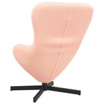 vidaXL Fauteuil œuf Rose Tissu ressemblant à de la laine bouclée