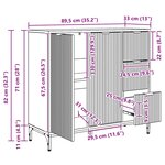 vidaXL Buffet avec tiroir Blanc 89 5 x 33 x 82 cm Bois d'ingénierie