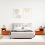 vidaXL Cabinet de chevet avec tiroir 2 Pièces Marron cire 60 x 34 x 51 cm