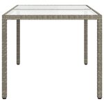 vidaXL Table de jardin 150x90x75 cm Verre trempé et poly rotin Gris