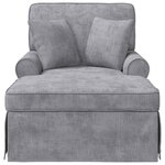vidaXL Chaise lounge avec jupe Gris clair 157 x 91 x 91 cm ARES