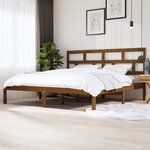 vidaXL Cadre de lit Marron miel Bois de pin massif 200x200 cm