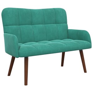 vidaXL Sofa 2 places Turquoise 115 x 61 x 87 cm Velours (V)