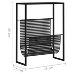 vidaXL Porte-revue Noir 35x15x45 cm Acier