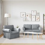 vidaXL Canapé 2 Pièces Gris clair 155 x 82 x 80 cm tissu