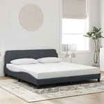 vidaXL Cadre de lit Dover gris foncé 180x200 cm velours