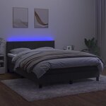 vidaXL Sommier à lattes de lit avec matelas LED Gris foncé 140x200 cm