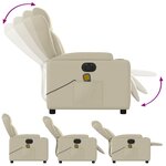 vidaXL Fauteuil de massage inclinable électrique crème similicuir