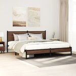 vidaXL Cadre de lit en métal sans matelas chêne marron 160x200 cm