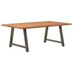 vidaXL Table à manger et bord naturel bois massif chêne rectangulaire
