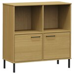 vidaXL Bibliothèque avec pieds en métal Marron 90x35x90 5 cm Bois OSLO