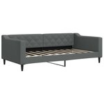 vidaXL Lit de jour avec gigogne et tiroirs gris foncé 90x190 cm tissu