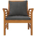 vidaXL Salon de jardin avec coussins 5 Pièces Bois d'acacia solide