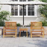 vidaXL Chaises de jardin avec table 3 Pièces Bois d'acacia massif