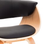 vidaXL Chaise à manger noir bois courbé et similicuir