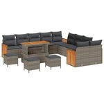 vidaXL Ensemble de canapé de jardin 14 Pièces Gris 110 x 55 x 71 cm