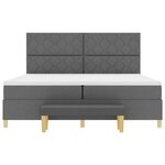 vidaXL Lit à ressorts avec matelas Gris foncé 200 x 200 cm tissu